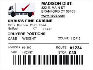 entrée.POD scan shipping label screen